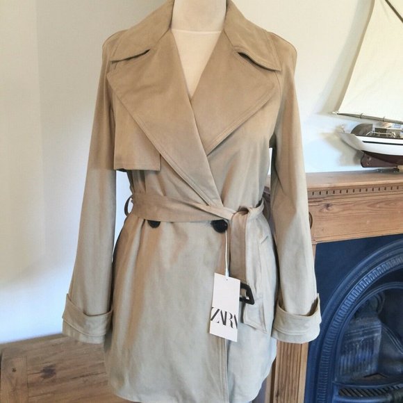 zara suede trench